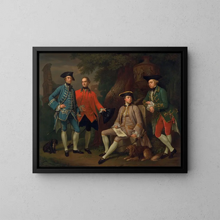 James Grant de Grant, John Mytton, the Honorable Thomas Robinson, and Thomas Wynne - Nathaniel Dance-Holland — framed artwork on a wall