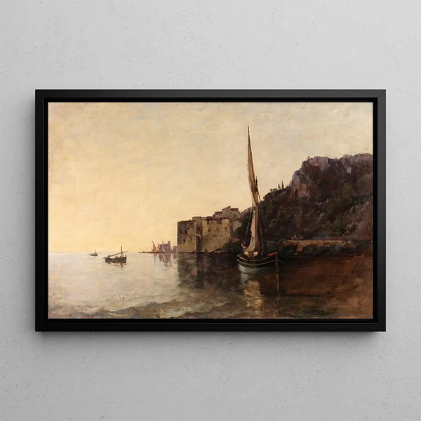 View of Villefranche from the East - Nathaniel Hone the Younger — framed artwork on a wall
