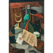 Reproduction of the painting Nature Morte with Menu and Siphon - Louis Marcoussis