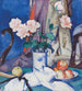 Still life: Apples and pink roses - Samuel John Peploe — artwork view