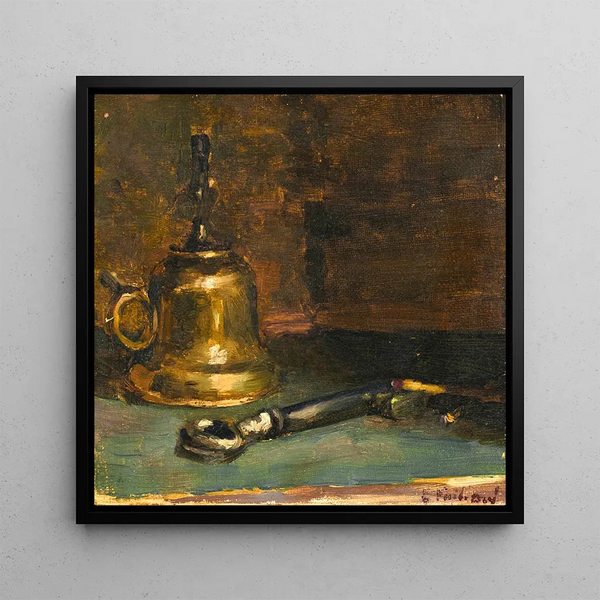 Still life with lamp - Édouard Vuillard — framed artwork on a wall