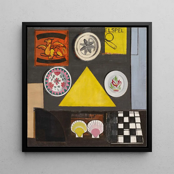 Still life with griffon - Jean Brusselmans — framed artwork on a wall