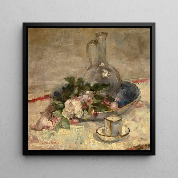 Still life with flowers - Guillaume Vogels — framed artwork on a wall