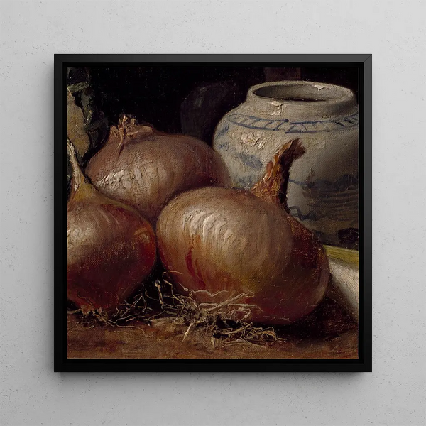 Nature morte avec des oignons - Eugène Jansson — framed artwork on a wall