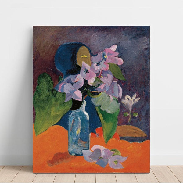 Reproduction of the painting of Still life with flowers and idol - Paul Gauguin