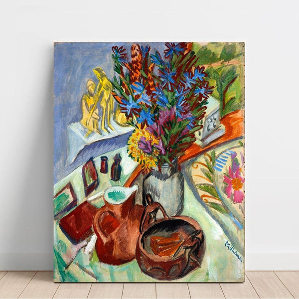 Reproduction of the painting of Still life with jug and African bowl - Ernst Ludwig Kirchner