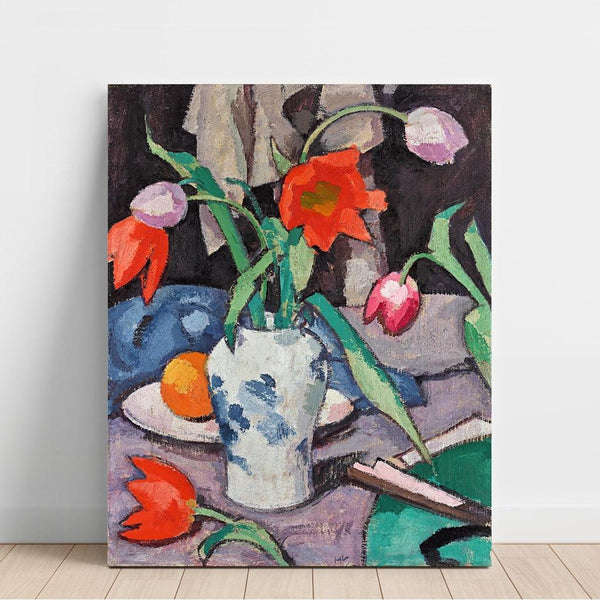 Reproduction of the painting Nature morte avec tulipes et éventail - Samuel John Peploe