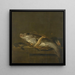 Still life with a haddock and a red gurnard - Jan Vonck — framed artwork on a wall