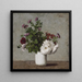 a floral still life, autumn chrysanthemums in a white vase - Henri Fantin-Latour — framed artwork on a wall