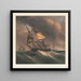 Sailboat in a storm - Frédéric Roux — framed artwork on a wall