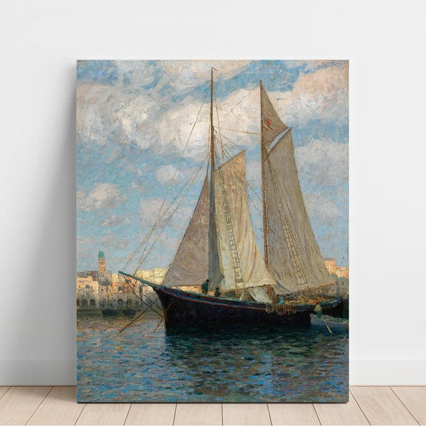 Reproduction of the painting Ships in the port of Chioggia - Alfred Zoff