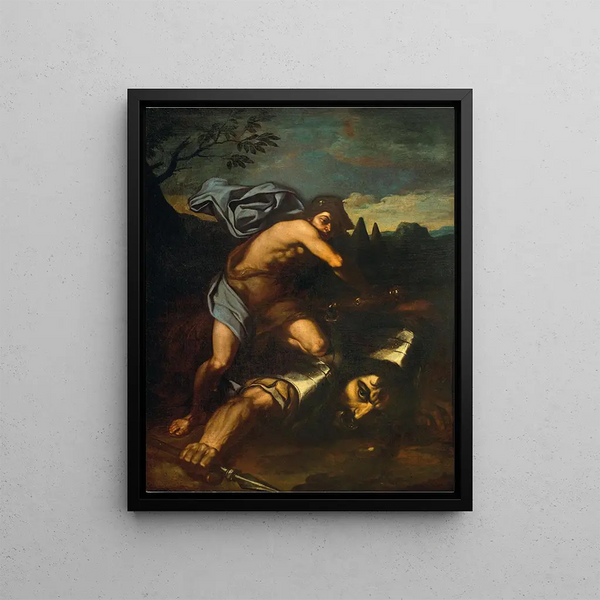 David and Goliath - Neapolitan School — framed artwork on a wall