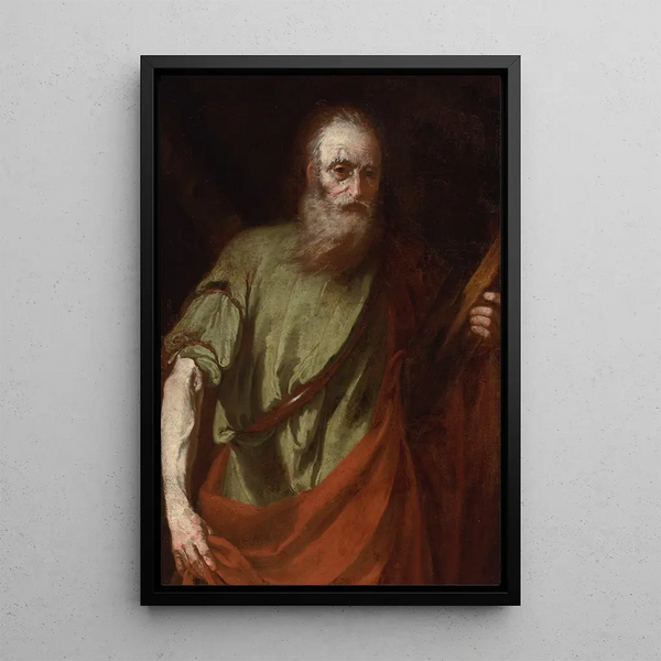 Saint Andrew Painting - Neapolitan School — framed artwork on a wall