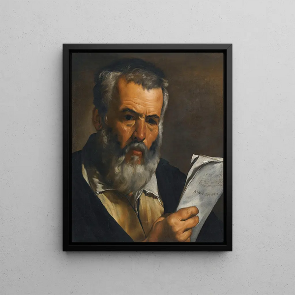 The Philosopher Anaximander Holding Some of His Writings - Neapolitan School — framed artwork on a wall