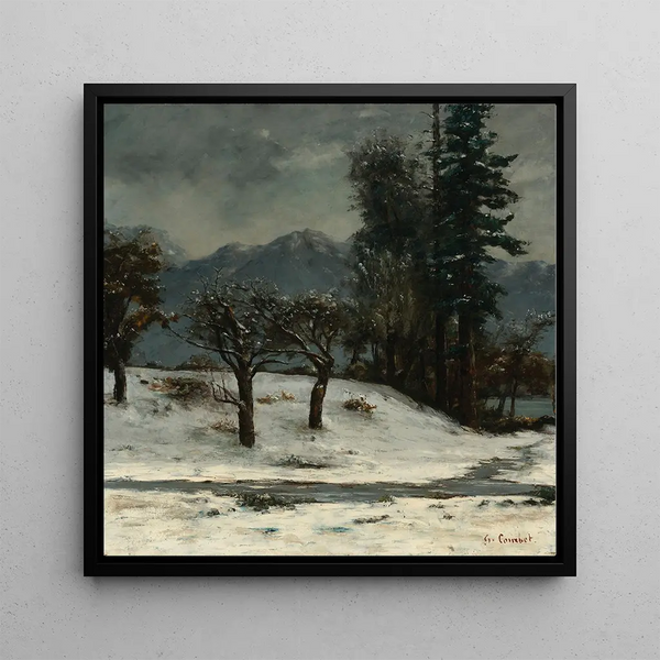 Snow Painting - Gustave Courbet — framed artwork on a wall