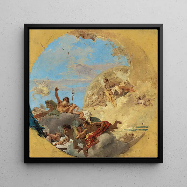 Neptune et les Vents - Giovanni Battista Tiepolo — framed artwork on a wall