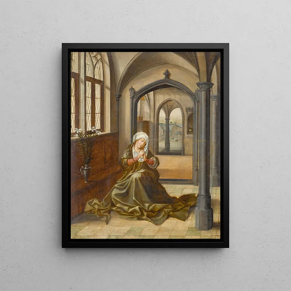La Vierge en prière - École néerlandaise — framed artwork on a wall