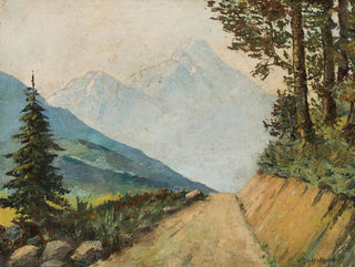 Mountain landscape with a road - Nevena Badjakowa — artwork view