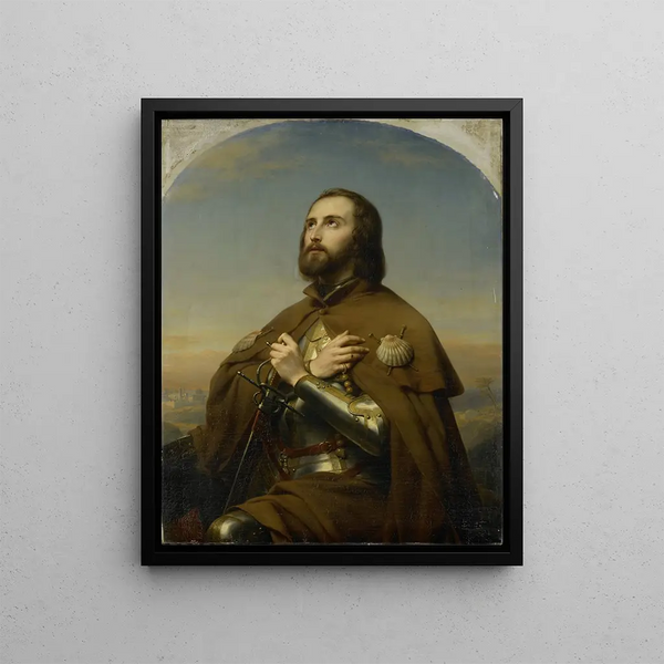 Eberhard 144596 Duke of Wurtemberg as a pilgrim in the Holy Land - Nicaise De Keyser — framed artwork on a wall