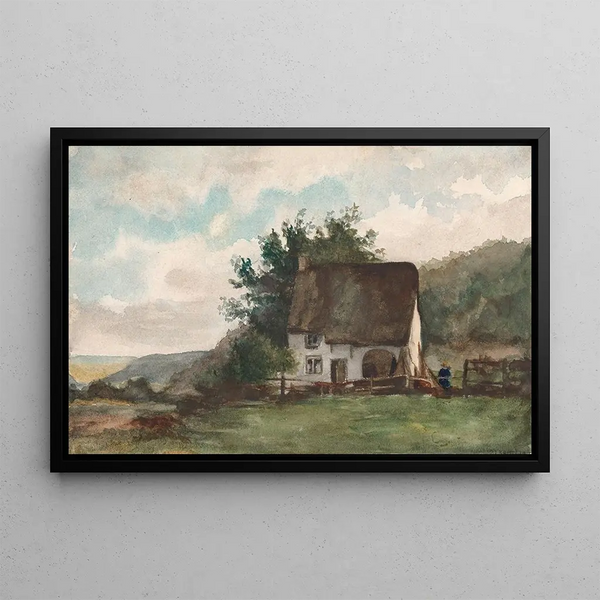 Landscape with a House 2 - Nicaise De Keyser — framed artwork on a wall