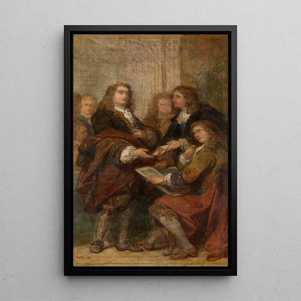 the engraving by Gérard Edelinck in Paris - Nicaise De Keyser — framed artwork on a wall