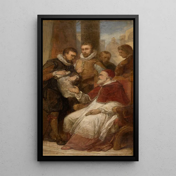The Painters Matthijs and Paul Bril in Rome - Nicaise De Keyser — framed artwork on a wall