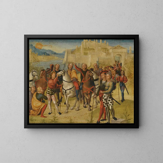 The Crowning of Darius - Niccolò Giolfino — framed artwork on a wall