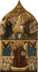 Christ on the cross with Mary and Madeleine below Saint Gregory - Niccolò di Liberatore — artwork view
