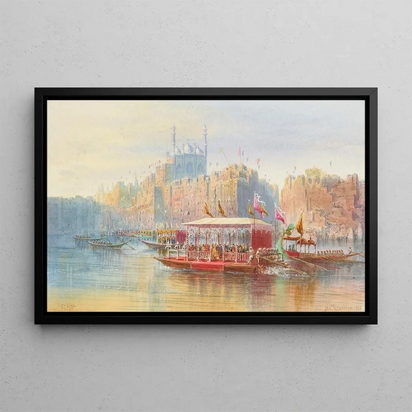 Bénarès Painting - Nicholas Chevalier — framed artwork on a wall