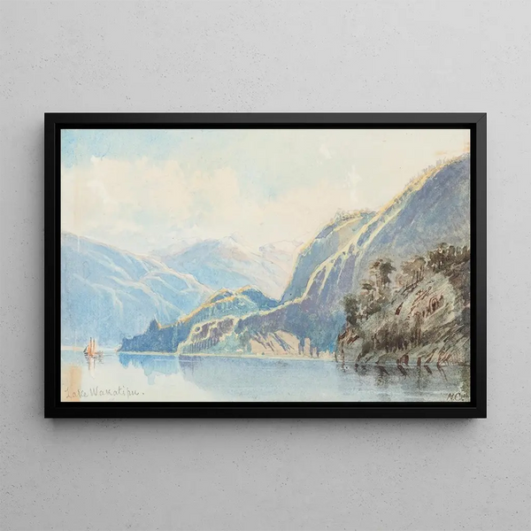 Lake Wakatipu - Nicholas Chevalier — framed artwork on a wall