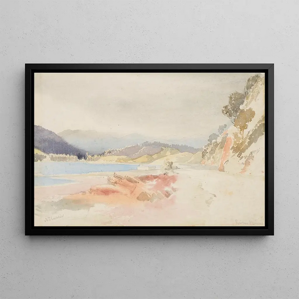 Port de Porirua - Nicholas Chevalier — framed artwork on a wall