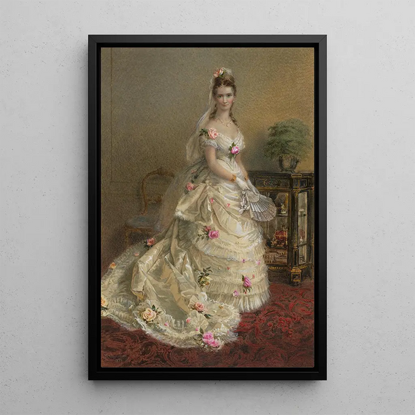 Portrait of Julie Farmer - Nicholas Chevalier — framed artwork on a wall