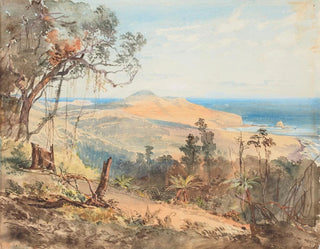 Bay of Sandfly and Seagull Rock near Dunedin - Nicholas Chevalier — artwork view