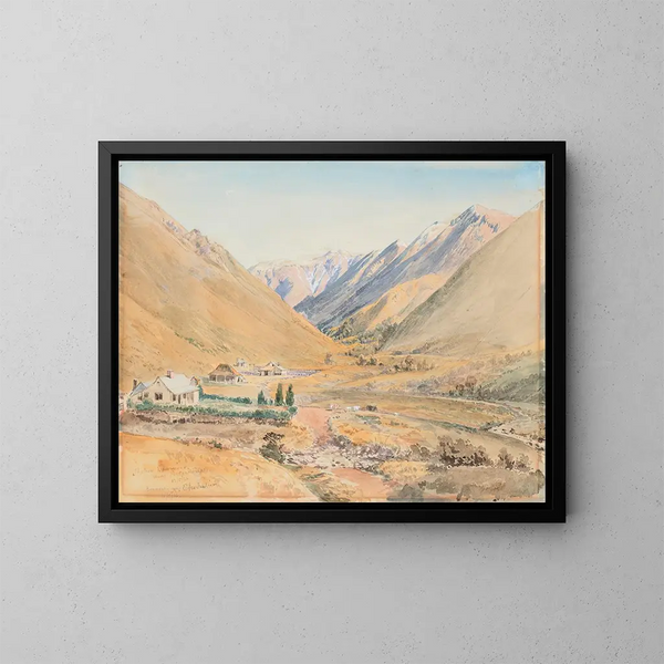 Station Benmore near Porters Pass - Nicholas Chevalier — framed artwork on a wall