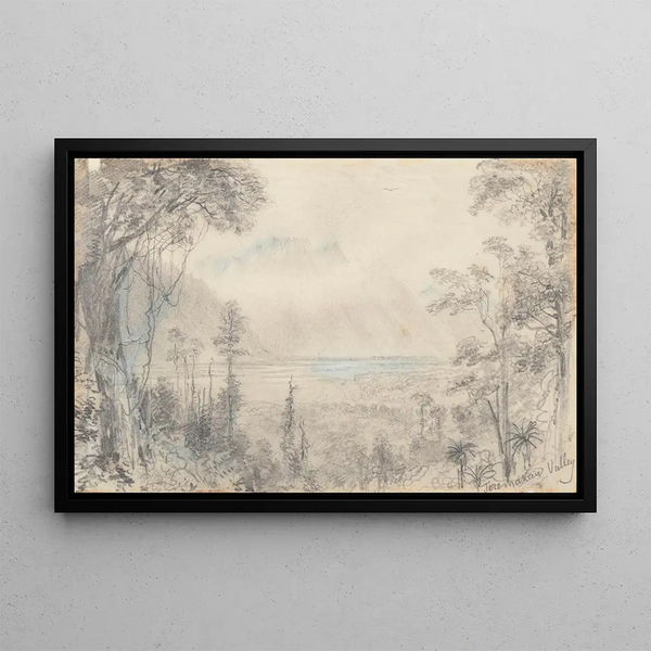 Valley of Teremakau - Nicholas Chevalier — framed artwork on a wall