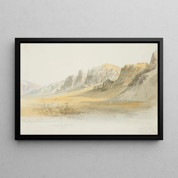 Les sommets des bouteilles de champagne près du col de Lindis - Nicholas Chevalier — framed artwork on a wall