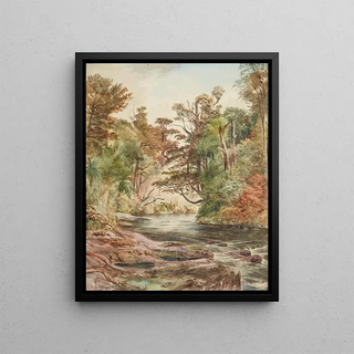 Nicholas Chevalier - Untitled River scene Porirua river.webp
