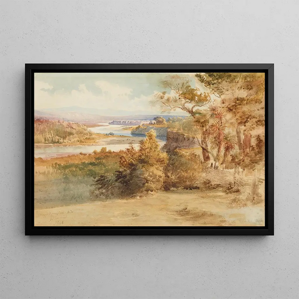 High Rangitikei Painting - Nicholas Chevalier — framed artwork on a wall