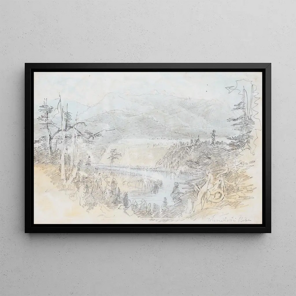 Rivière Waimakariri - Nicholas Chevalier — framed artwork on a wall
