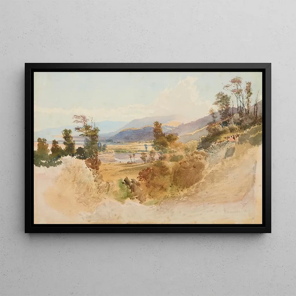 Lac Wairarapa - Nicholas Chevalier — framed artwork on a wall