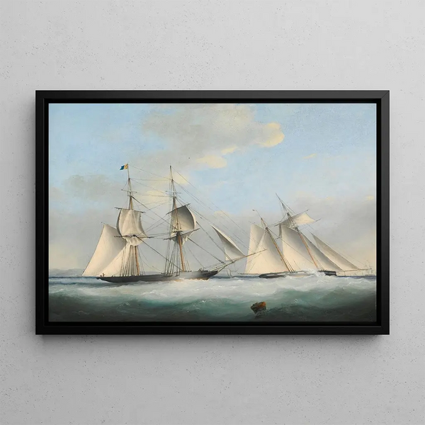 the Royal Western Yacht Club schooner off Teignmouth - Nicholas Matthew Condy — framed artwork on a wall