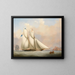 a yacht and a Norwegian cutter in a storm - Nicholas Matthew Condy — framed artwork on a wall