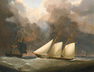 The match of the thousand guineas between the brig Water Witch by Henry Bradley and the schooner Galatea by Lord Belfast - Nicholas Matthew Condy — artwork view