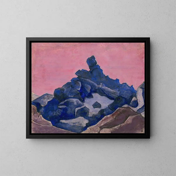 Cliff Blue - Nicholas Roerich — framed artwork on a wall