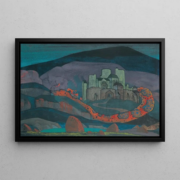 The Condemned City - Nicholas Roerich — framed artwork on a wall