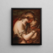 Venus and Cupid with a putto - Niccolò Bambini — framed artwork on a wall