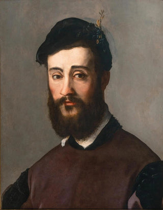 Nicol dellAbate - Portrait of a young bearded man with a black hat.webp