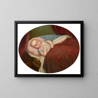 Portrait of Ewell Marschall, the artist's son - Nicola Marschall — framed artwork on a wall