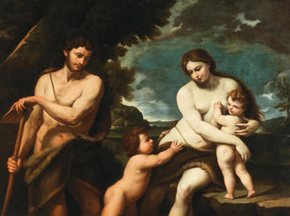 Adam and Eve with the children Cain and Abel - Nicola Vaccaro — artwork view