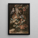 Jay and starling on a vine foot surrounded by bindweed - Nicola van Houbraken — framed artwork on a wall